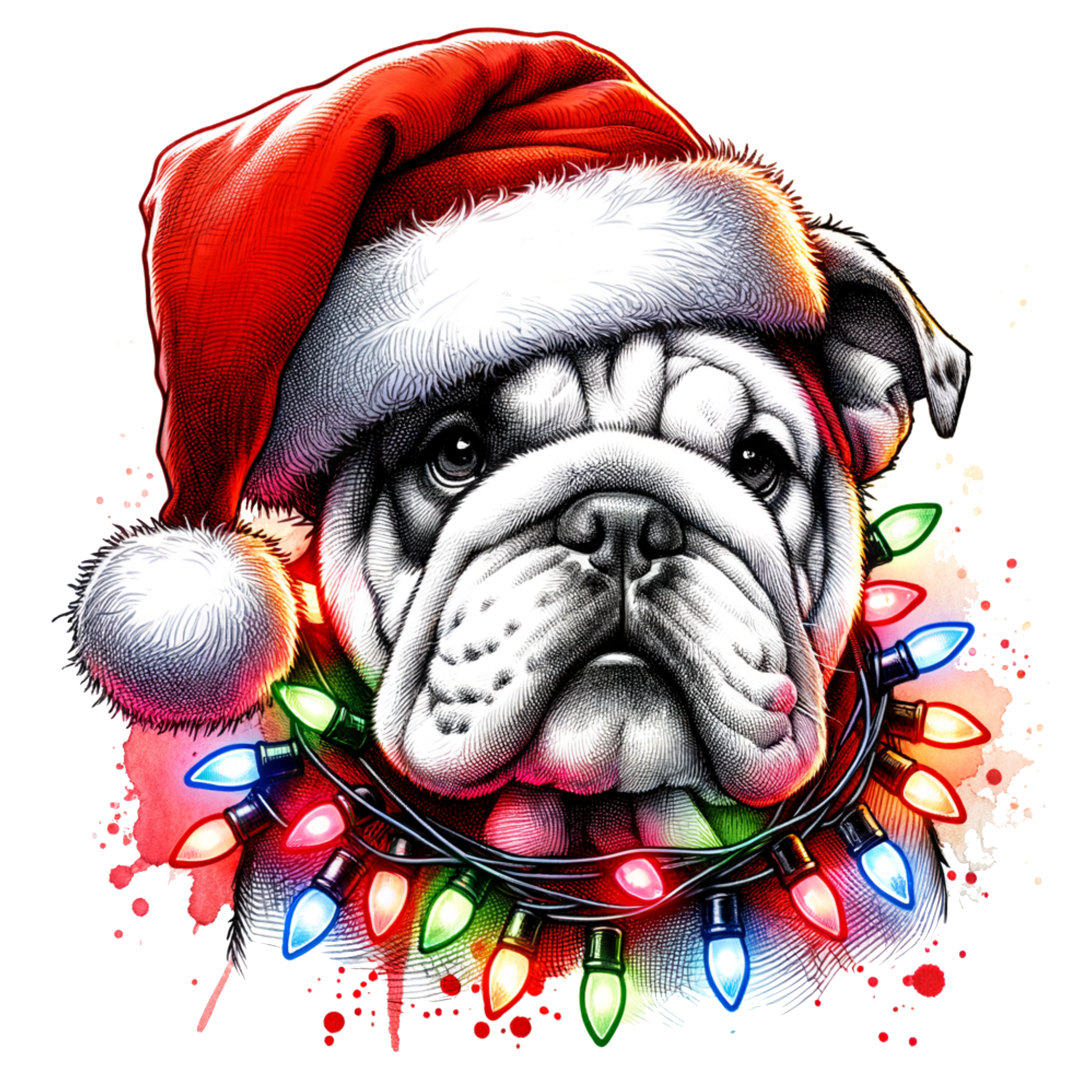 Dark Heather Grey V-Neck OUTLASH WEAR With Christmas Dog Design