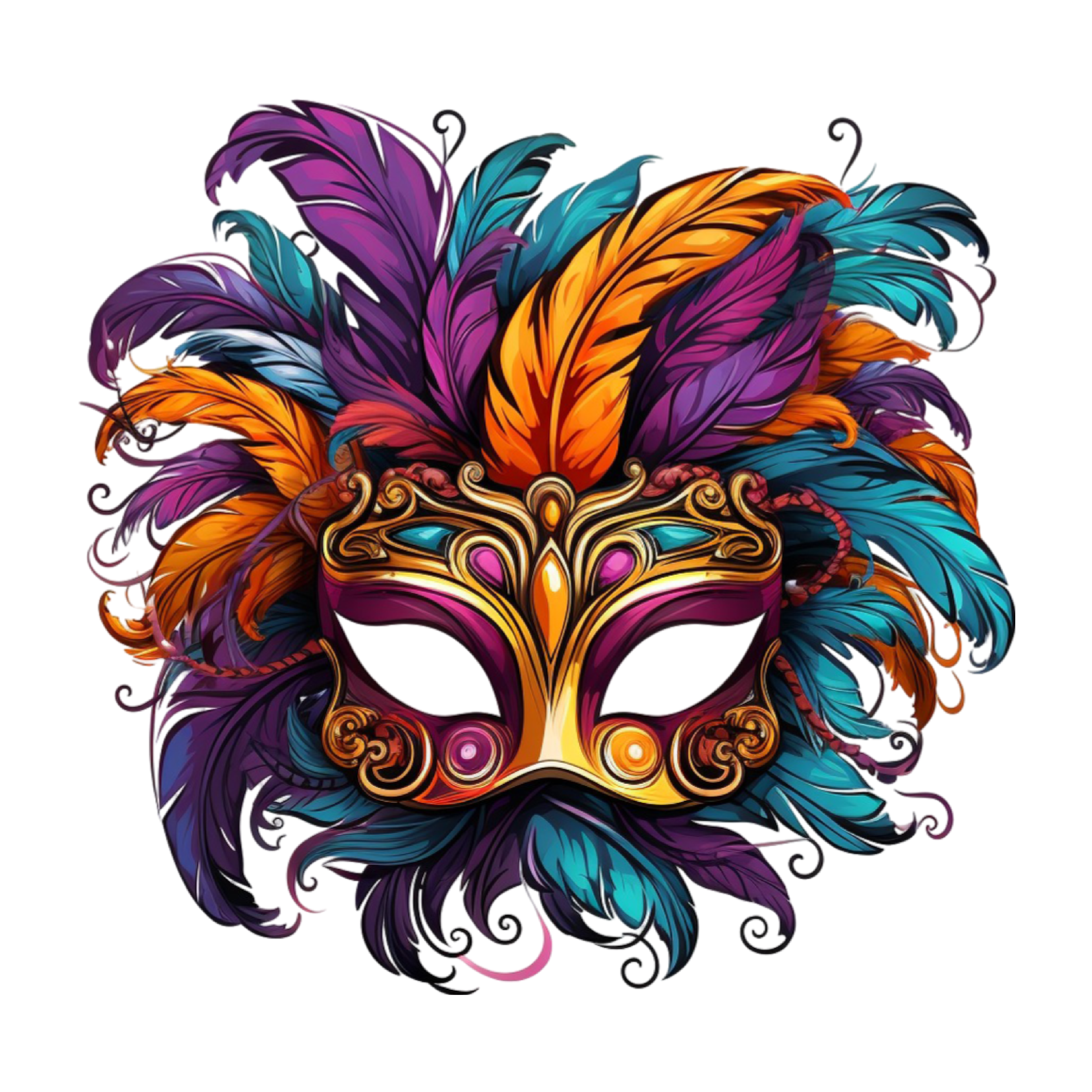 Mardi Gras Mask Design for any T-Shirt, Sweat Shirt or Hoodie
