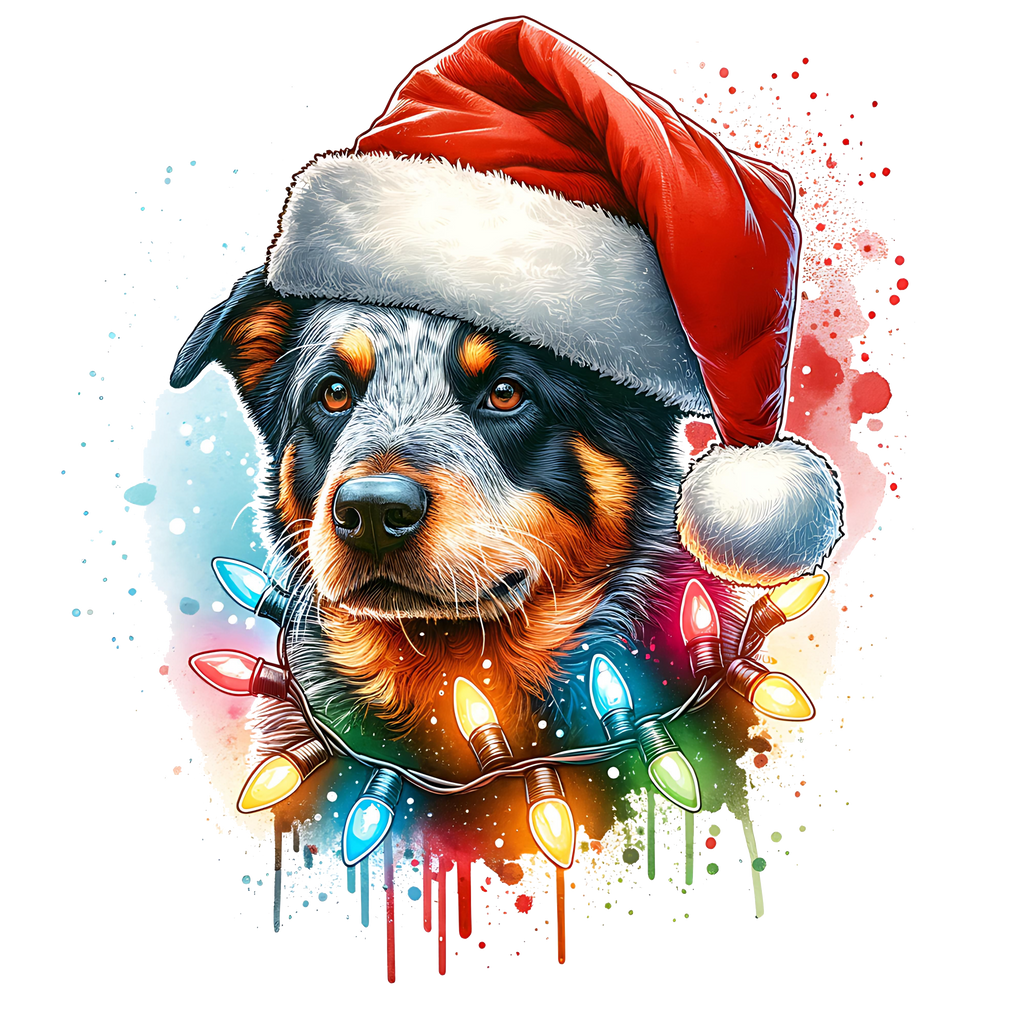 Dark Heather Grey V-Neck OUTLASH WEAR With Christmas Dog Design