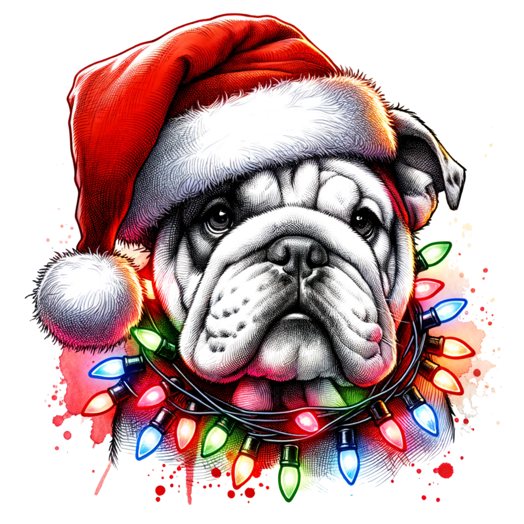 Dark Heather Grey V-Neck OUTLASH WEAR With Christmas Dog Design