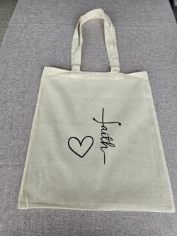 Canvas Tote 14.5"x16.5" Faith Cross theme