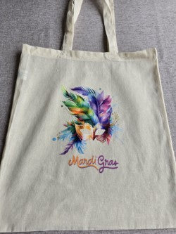 Canvas Tote 14.5 by 16.5 inches with Mardi Gras theme