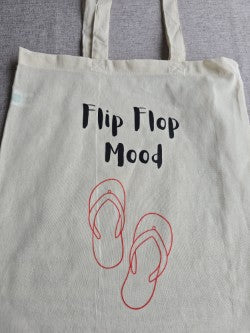 Canvas Tote 14.5 by 16.5 inches with Flip Flop Mood theme
