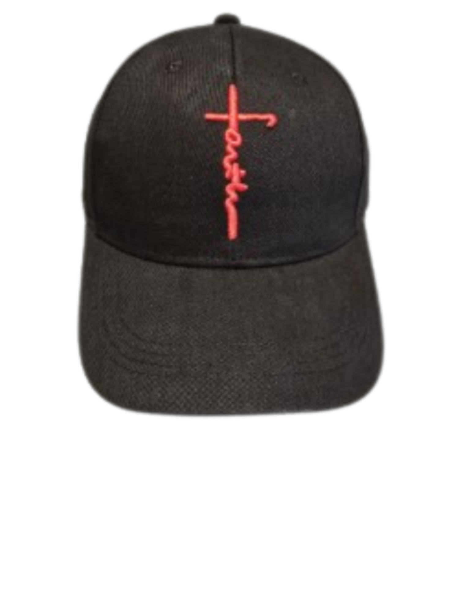 Faith Cross Hat Black With Red Embrodery