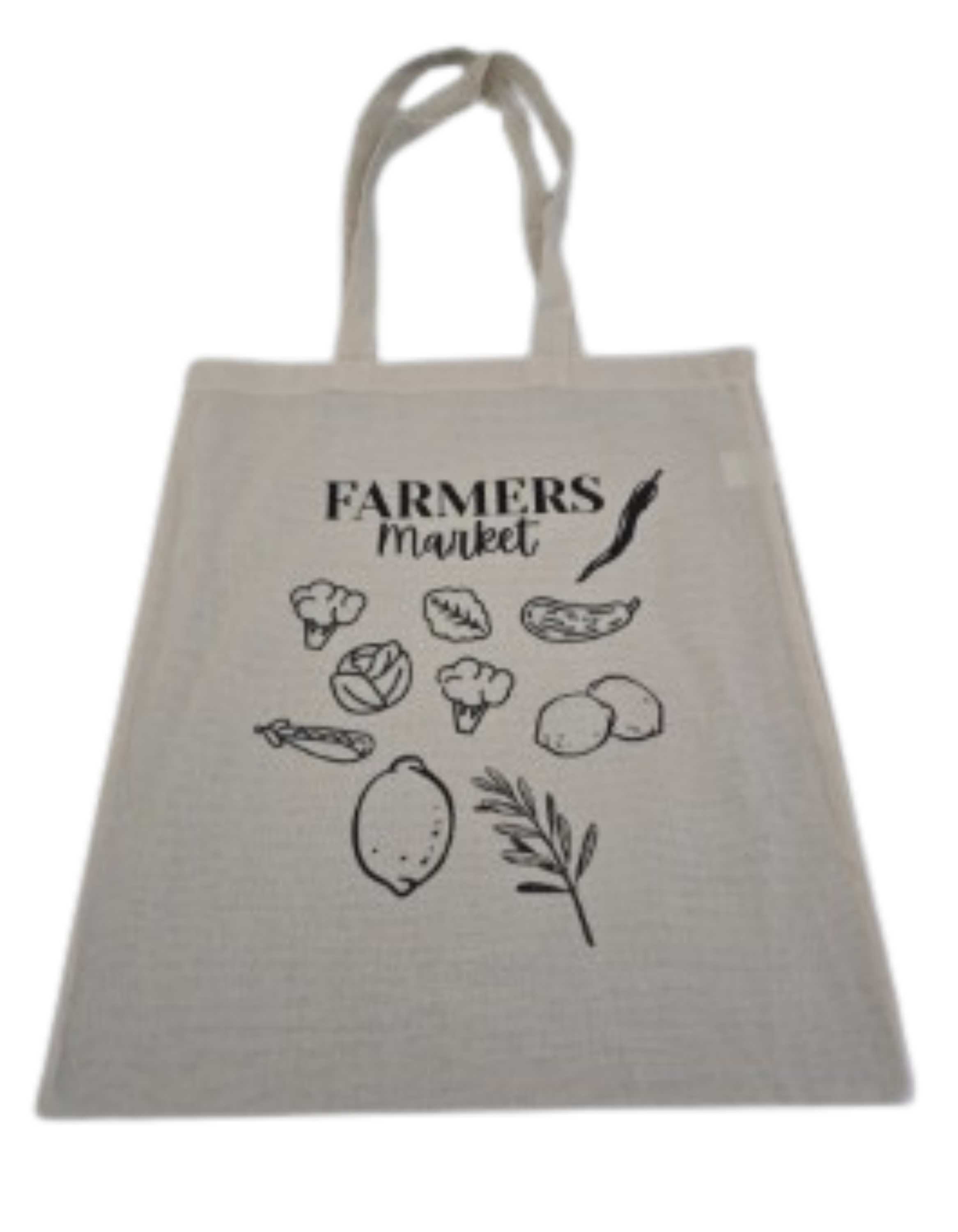 Canvas Tote with Farmers Market theme