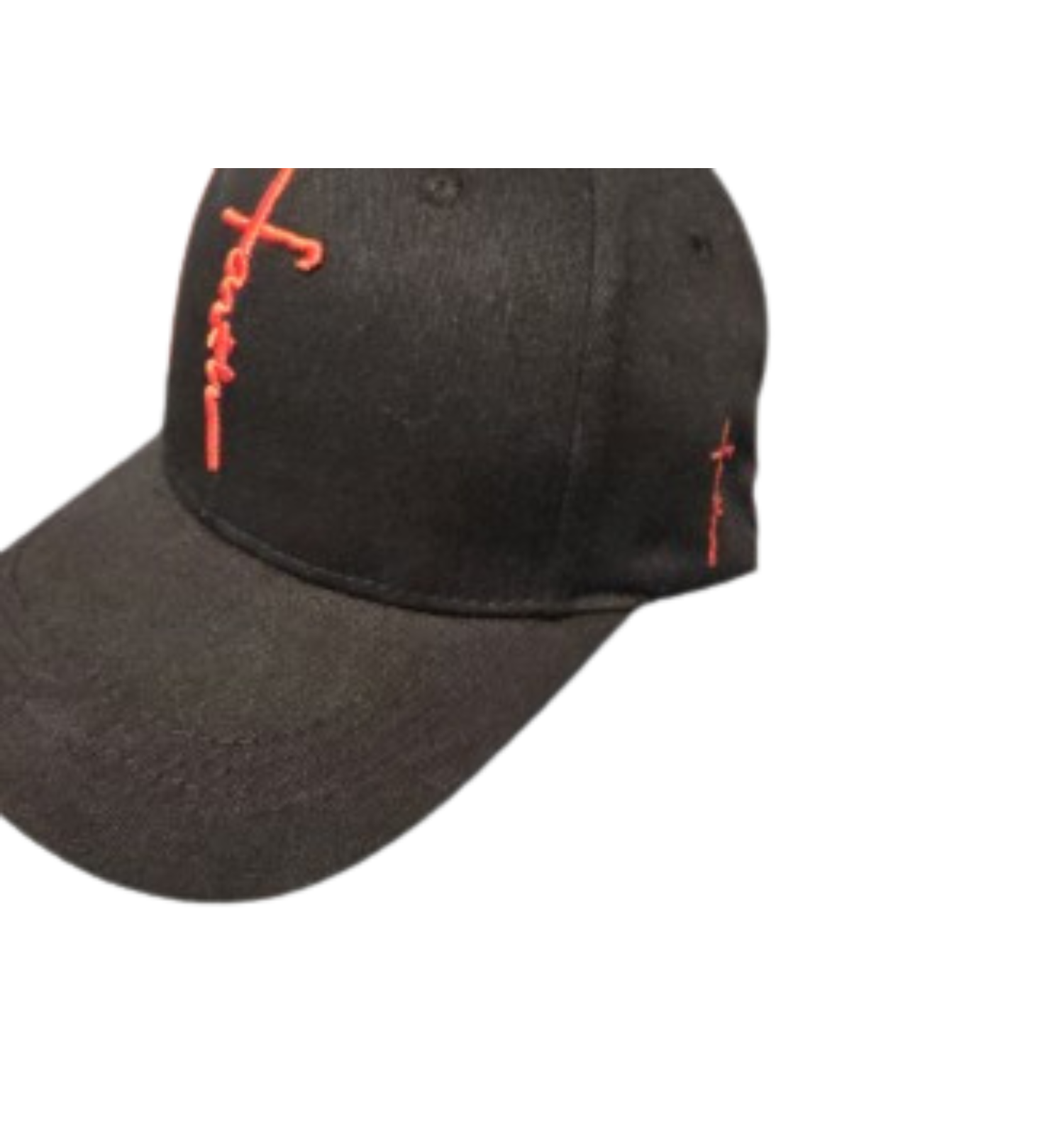 Faith Cross Hat Black With Red Embrodery