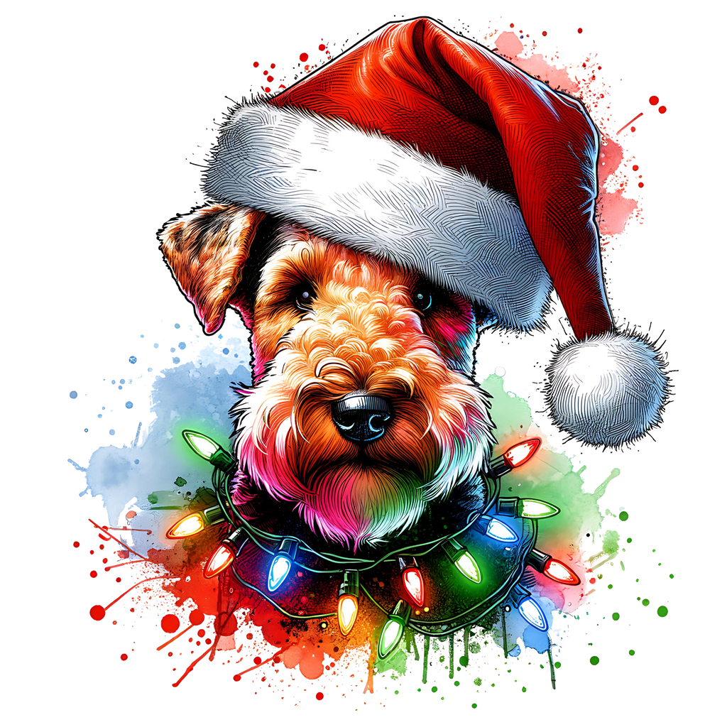 Dark Heather Grey V-Neck OUTLASH WEAR With Christmas Dog Design